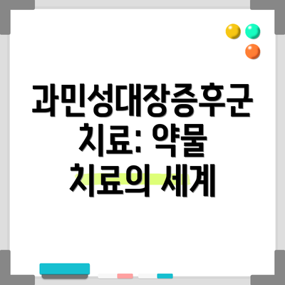 과민성대장증후군 치료: 약물 치료의 세계