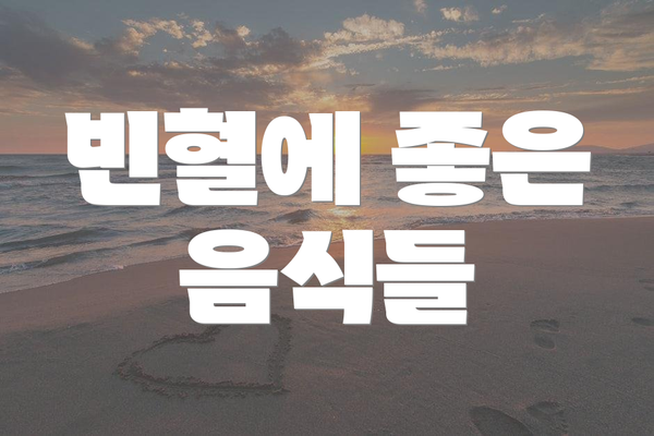 빈혈에 좋은 음식들