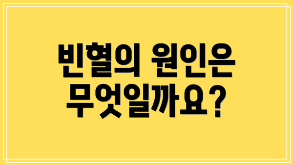 빈혈의 원인은 무엇일까요?
