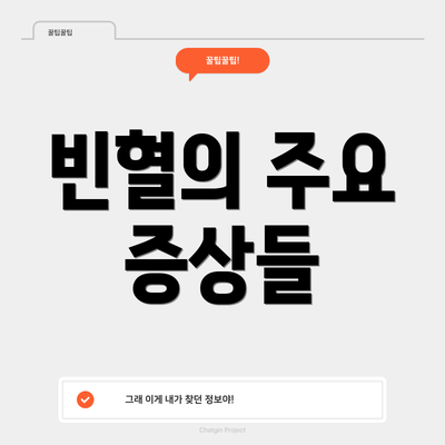 빈혈의 주요 증상들