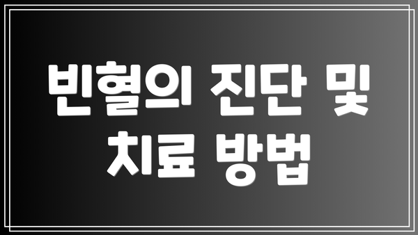 빈혈의 진단 및 치료 방법