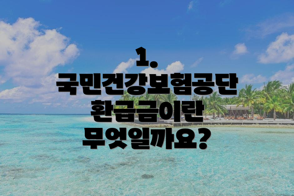 1. 국민건강보험공단 환급금이란 무엇일까요?