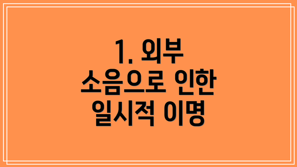 1. 외부 소음으로 인한 일시적 이명