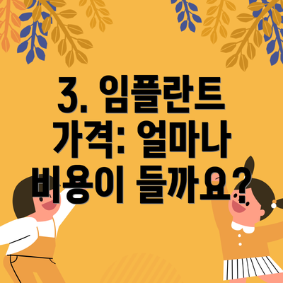 3. 임플란트 가격: 얼마나 비용이 들까요?