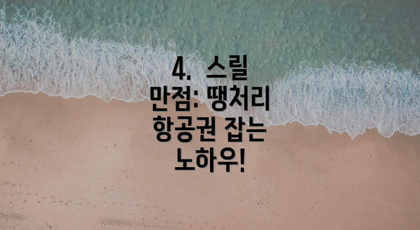 4.  스릴 만점: 땡처리 항공권 잡는 노하우!