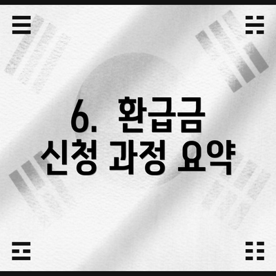 6.  환급금 신청 과정 요약