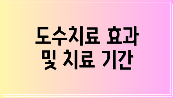 도수치료 효과 및 치료 기간