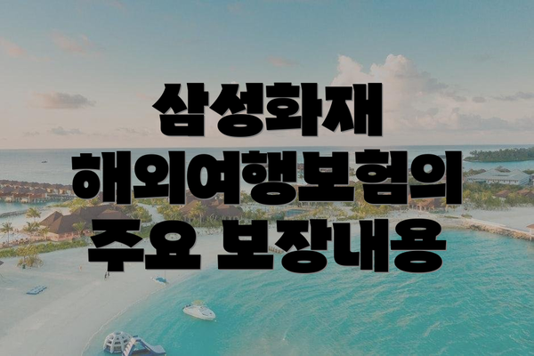 삼성화재 해외여행보험의 주요 보장내용