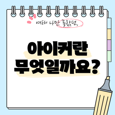 아이커란 무엇일까요?