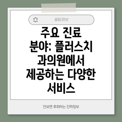 주요 진료 분야: 플러스치과의원에서 제공하는 다양한 서비스