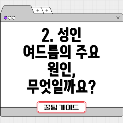 2. 성인 여드름의 주요 원인, 무엇일까요?