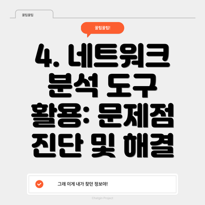 4. 네트워크 분석 도구 활용: 문제점 진단 및 해결