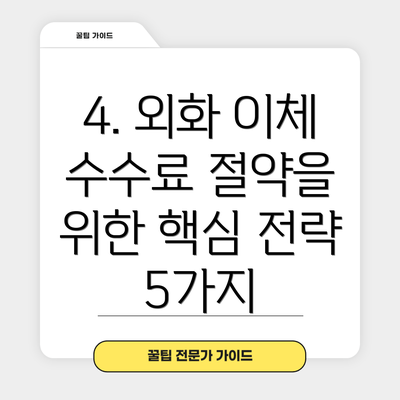 4. 외화 이체 수수료 절약을 위한 핵심 전략 5가지