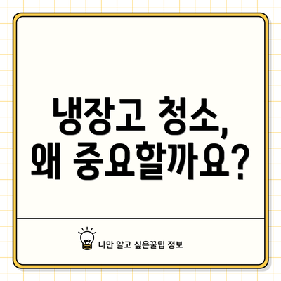 냉장고 청소, 왜 중요할까요?