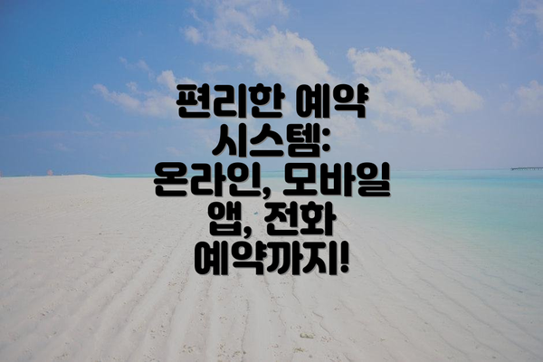 편리한 예약 시스템: 온라인, 모바일 앱, 전화 예약까지!
