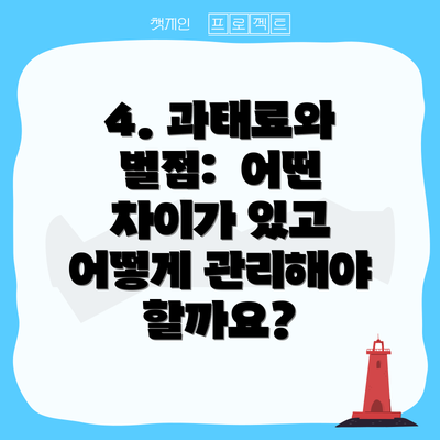 4. 과태료와 벌점:  어떤 차이가 있고 어떻게 관리해야 할까요?