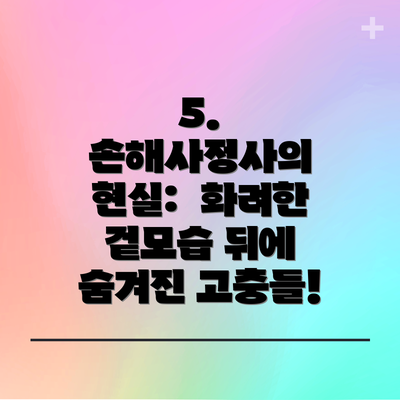 5. 손해사정사의 현실:  화려한 겉모습 뒤에 숨겨진 고충들!