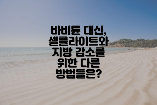 바비튠 대신, 셀룰라이트와 지방 감소를 위한 다른 방법들은?