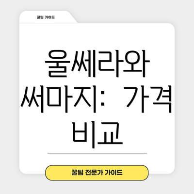 울쎄라와 써마지:  가격 비교