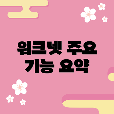 워크넷 주요 기능 요약