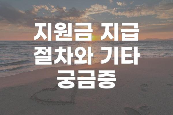 지원금 지급 절차와 기타 궁금증