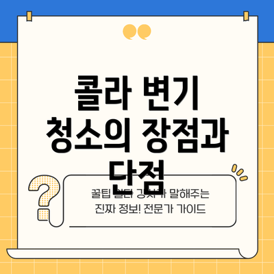콜라 변기 청소의 장점과 단점