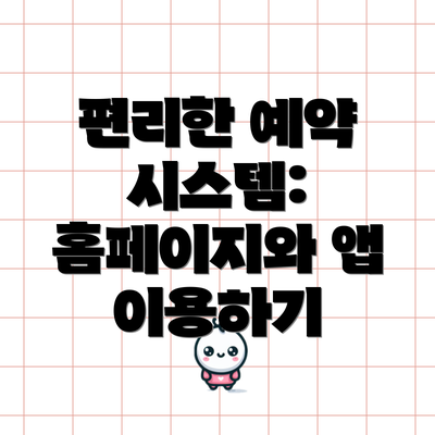 편리한 예약 시스템: 홈페이지와 앱 이용하기
