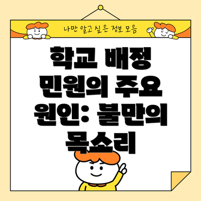 학교 배정 민원의 주요 원인: 불만의 목소리