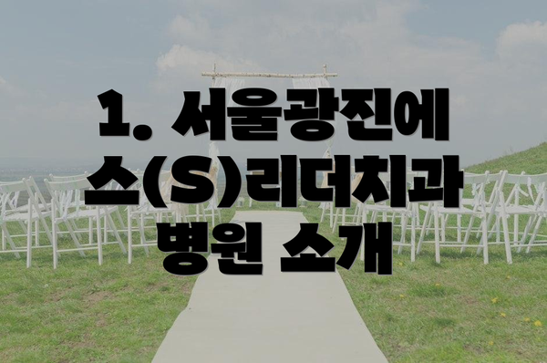1. 서울광진에스(S)리더치과병원 소개
