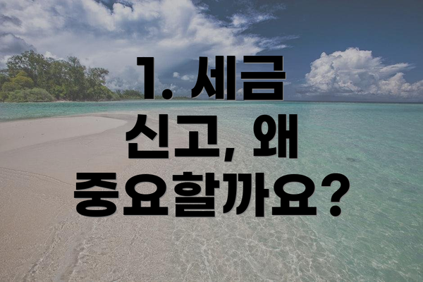 1. 세금 신고, 왜 중요할까요?