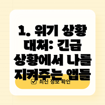 1. 위기 상황 대처: 긴급 상황에서 나를 지켜주는 앱들