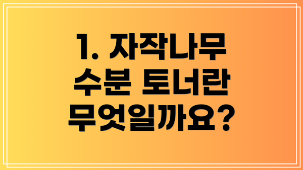 1. 자작나무 수분 토너란 무엇일까요?