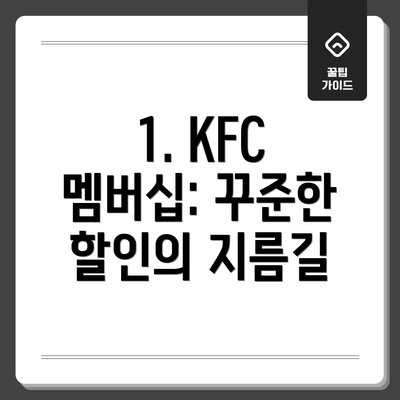 1. KFC 멤버십: 꾸준한 할인의 지름길