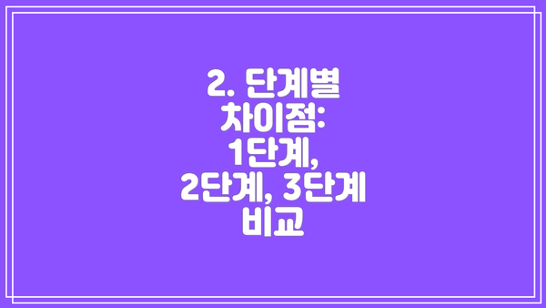 2. 단계별 차이점: 1단계, 2단계, 3단계 비교
