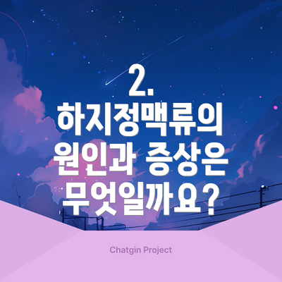 2. 하지정맥류의 원인과 증상은 무엇일까요?