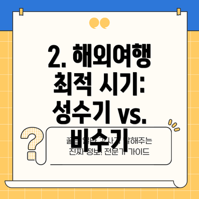 2. 해외여행 최적 시기: 성수기 vs. 비수기
