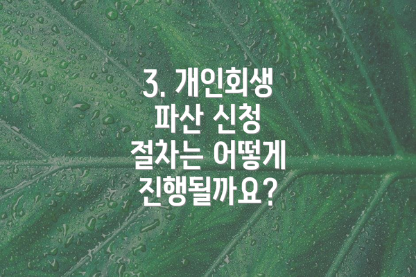 3. 개인회생 파산 신청 절차는 어떻게 진행될까요?