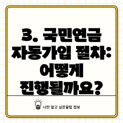3. 국민연금 자동가입 절차: 어떻게 진행될까요?