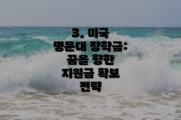 3. 미국 명문대 장학금: 꿈을 향한 지원금 확보 전략
