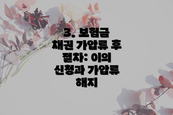 3. 보험금 채권 가압류 후 절차: 이의 신청과 가압류 해지
