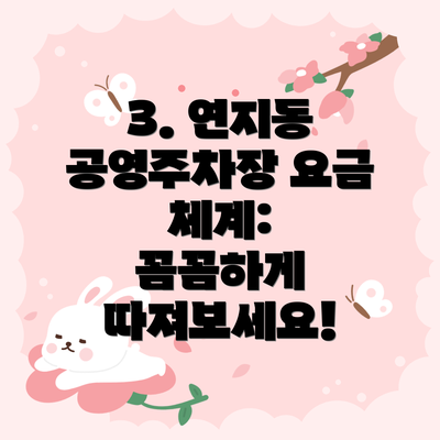 3. 연지동 공영주차장 요금 체계:  꼼꼼하게 따져보세요!