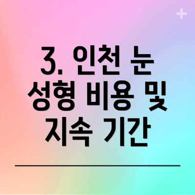 3. 인천 눈 성형 비용 및 지속 기간