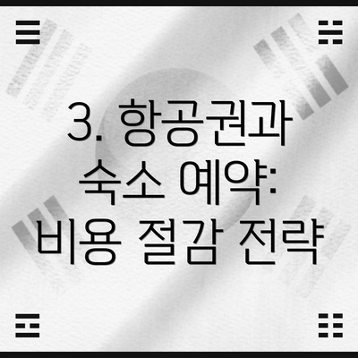 3. 항공권과 숙소 예약:  비용 절감 전략