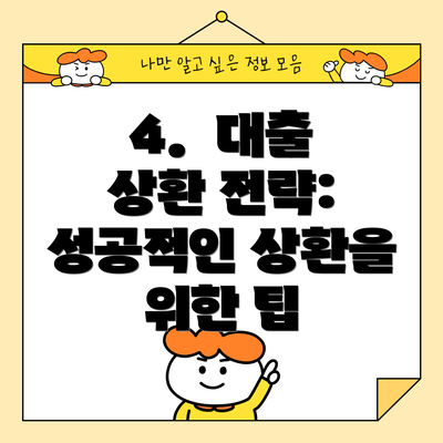 4.  대출 상환 전략: 성공적인 상환을 위한 팁