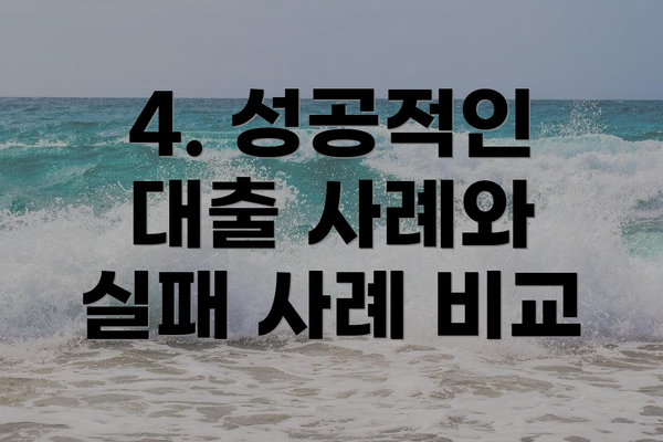 4. 성공적인 대출 사례와 실패 사례 비교