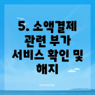 5. 소액결제 관련 부가 서비스 확인 및 해지