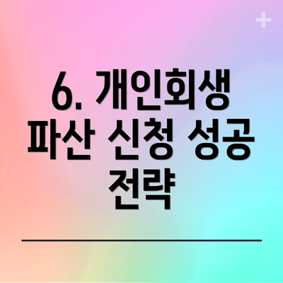 6. 개인회생 파산 신청 성공 전략