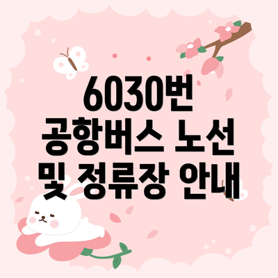 6030번 공항버스 노선 및 정류장 안내
