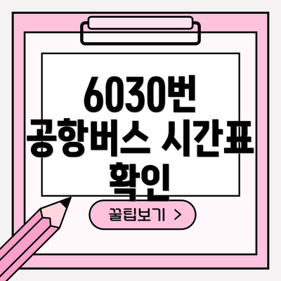 6030번 공항버스 시간표 확인