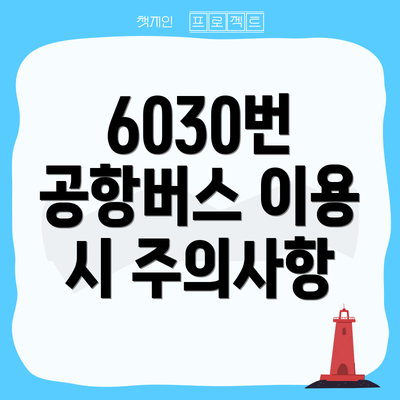 6030번 공항버스 이용 시 주의사항